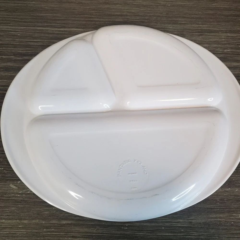 Melamine‎ Child Plate Divided Dish Oval Teddy Bears - Musical Theme Toddler